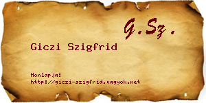 Giczi Szigfrid névjegykártya