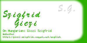 szigfrid giczi business card